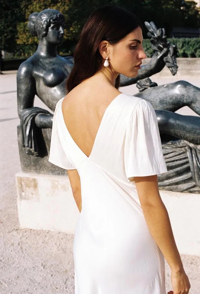 Ciao Lucia Online Brunello Dress Ivory Women Satin Dresses