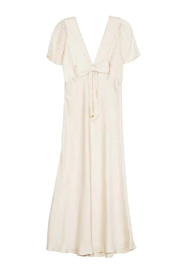 Ciao Lucia Online Brunello Dress Ivory Women Satin Dresses