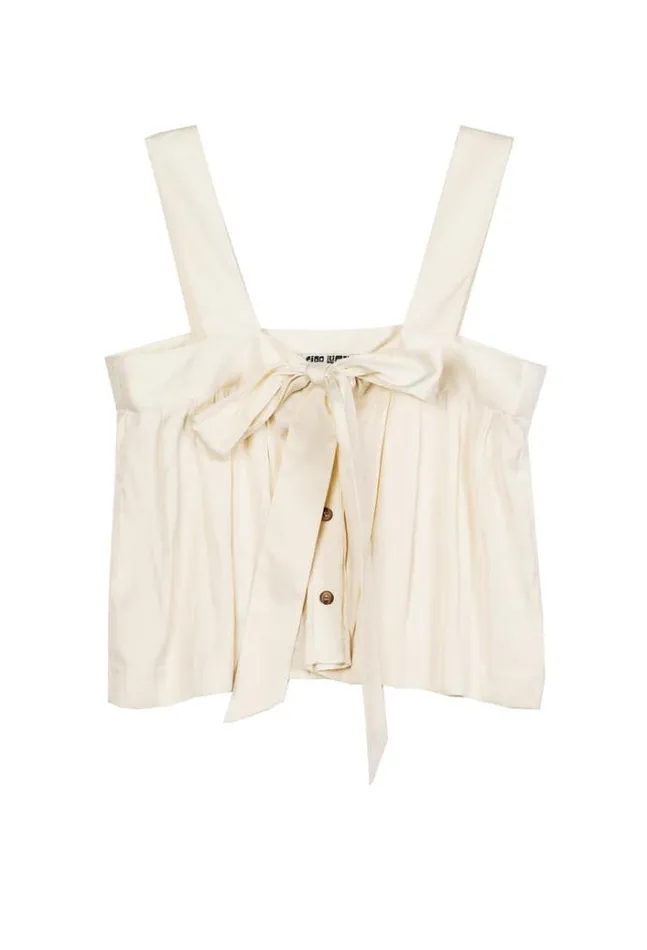 Ciao Lucia Online Josefa Top Ivory Women Sleeveless Tops