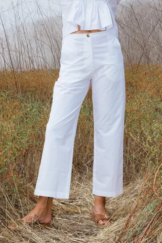 Ciao Lucia Online Pietro Pant White Cotton Women Pants