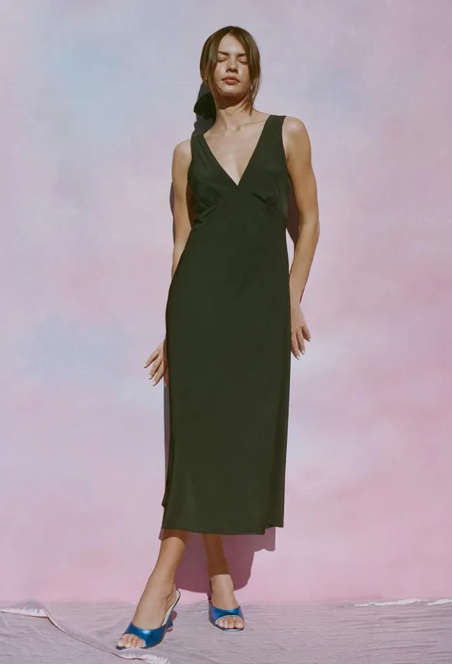 Ciao Lucia Online Silvana Dress Matte Black Women Long Dresses