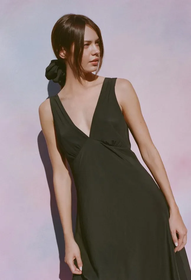 Ciao Lucia Online Silvana Dress Matte Black Women Long Dresses