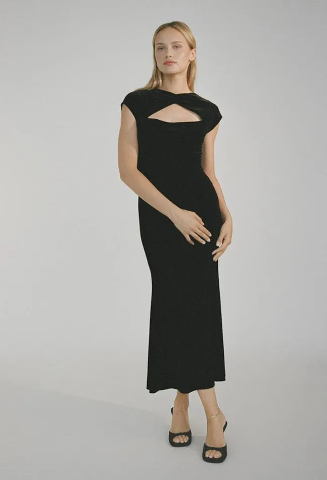 Ciao Lucia Online Violeta Dress Black Velvet Women Black Dresses