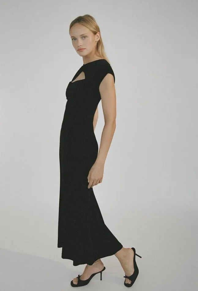 Ciao Lucia Online Violeta Dress Black Velvet Women Black Dresses