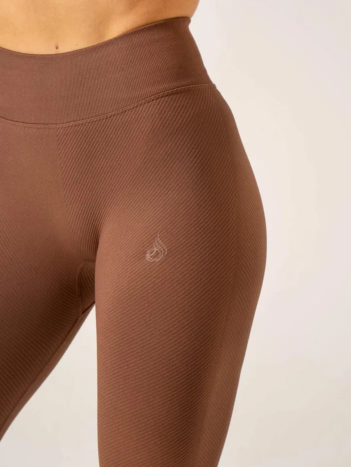 Circuit Rib Seamless High Waisted Leggings 8211 Chocolate Women Ryderwear Leggings