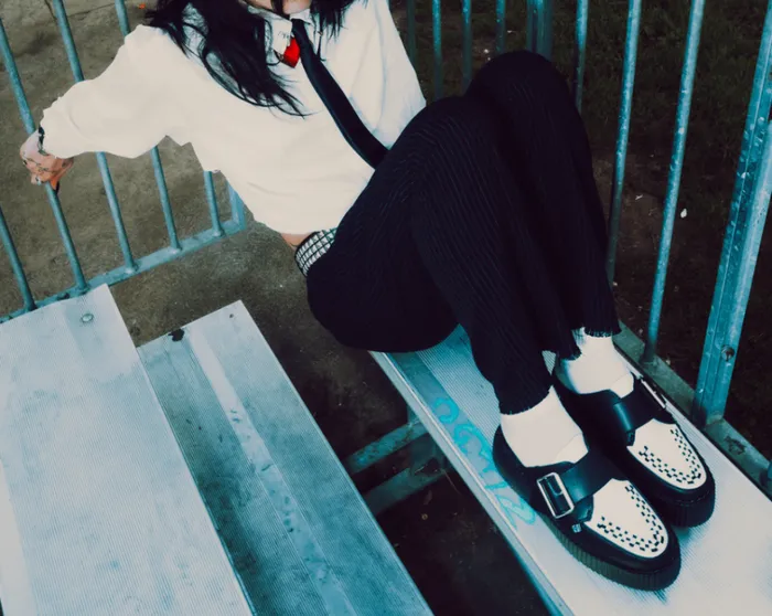 Classic TwoTone Creeper Mule Women TUK Shoes Platforms