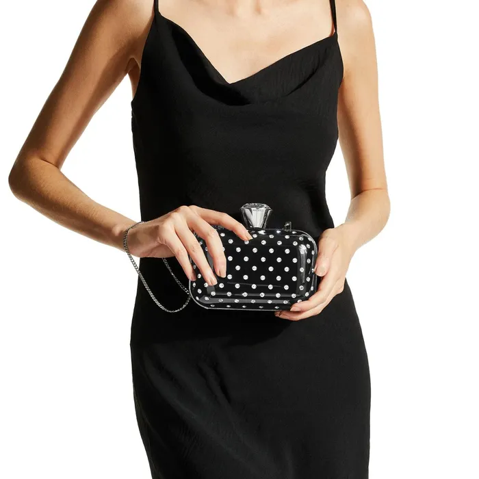 Cloud Black Acrylic Clutch Bag With Crystals Blackcrystal Women JIMMY CHOO Clutch Bags