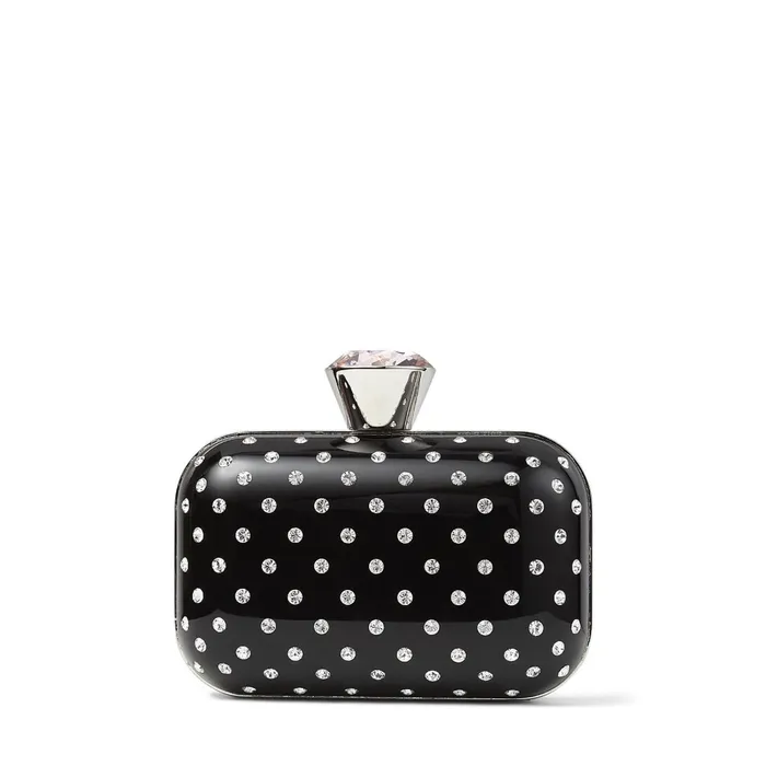 Cloud Black Acrylic Clutch Bag With Crystals Blackcrystal Women JIMMY CHOO Clutch Bags