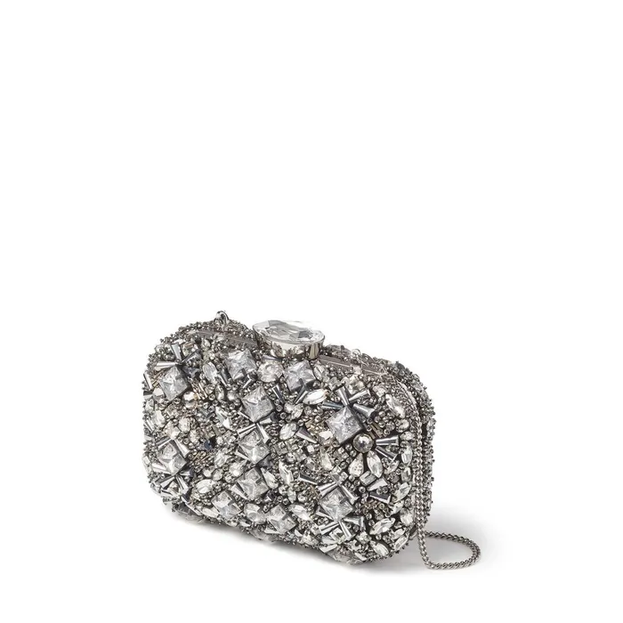 Cloud Geometric CrystalEmbroidered Suede Clutch Bag Crystal Women JIMMY CHOO Clutch Bags