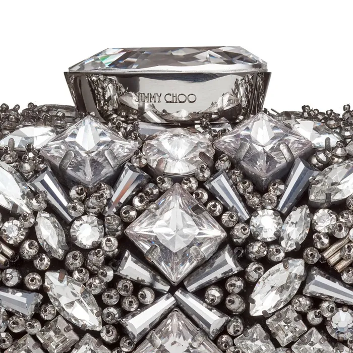 Cloud Geometric CrystalEmbroidered Suede Clutch Bag Crystal Women JIMMY CHOO Clutch Bags