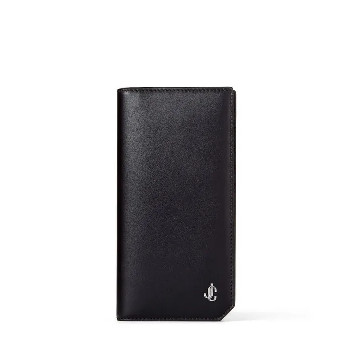 Cooper Black Leather Long BiFold Wallet Black Men JIMMY CHOO Wallets
