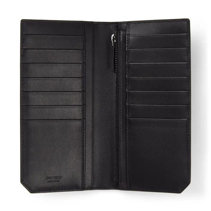 Cooper Black Leather Long BiFold Wallet Black Men JIMMY CHOO Wallets