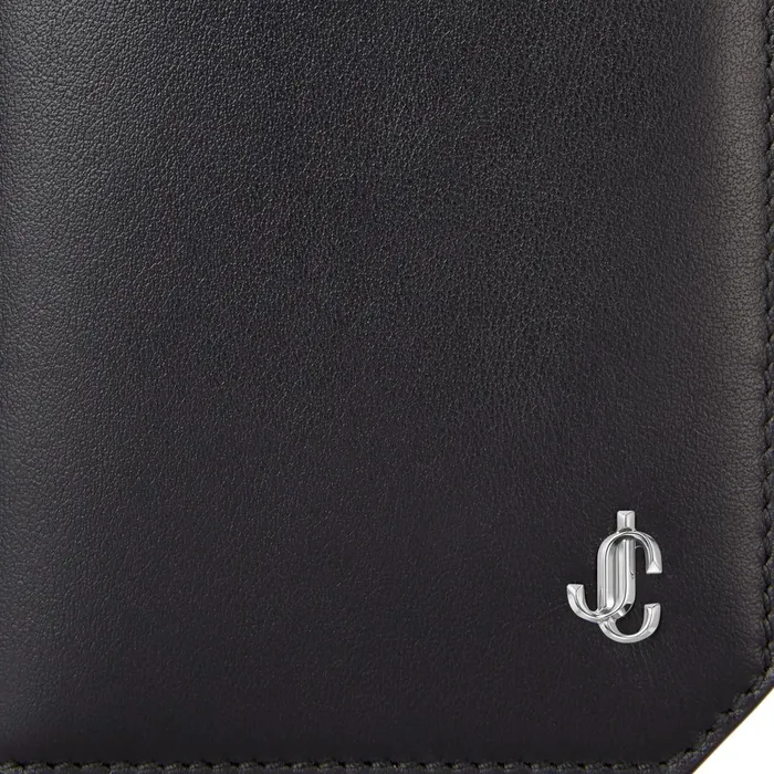 Cooper Black Leather Long BiFold Wallet Black Men JIMMY CHOO Wallets