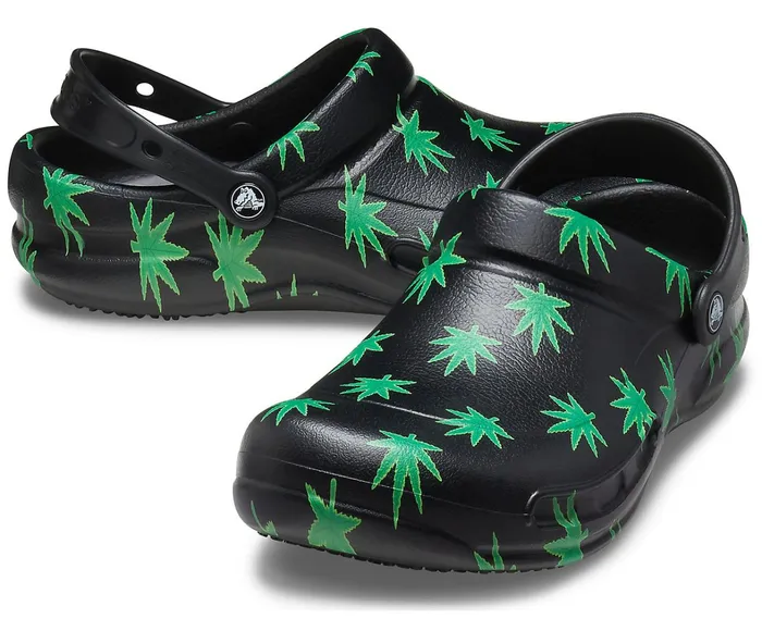 Crocs Clogs Womens Bistro Graphic Clog Black Green Cheap On Sale