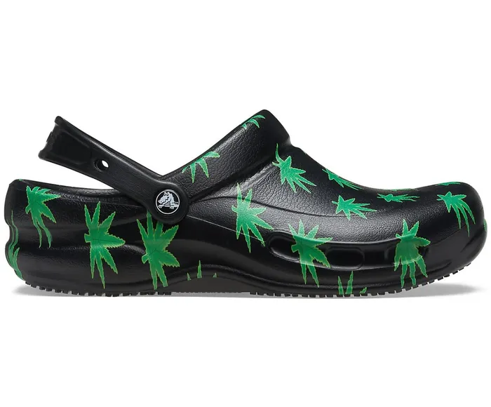 Crocs Clogs Womens Bistro Graphic Clog Black Green Cheap On Sale