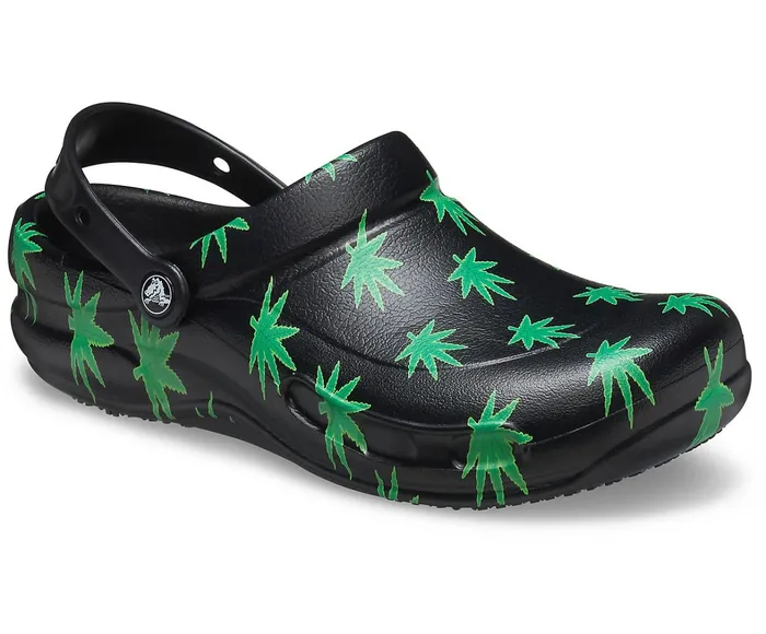 Crocs Clogs Womens Bistro Graphic Clog Black Green Cheap On Sale