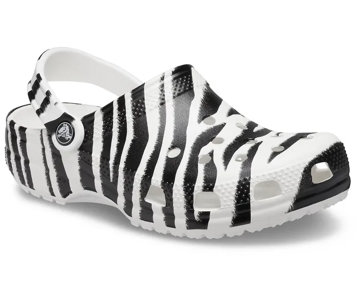 Crocs Clogs Womens Classic Animal Print Clog White Zebra Print Online