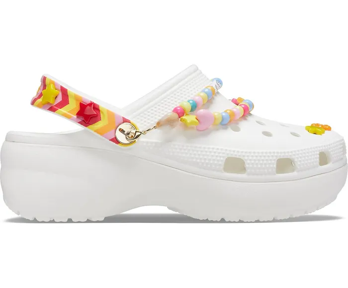 Crocs Clogs Womens Classic Festival Vibes Platform Clog White Multi Popular