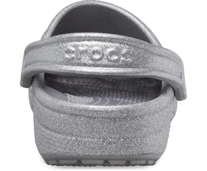 Crocs Clogs Womens Classic Glitter Clog Silver For Sale