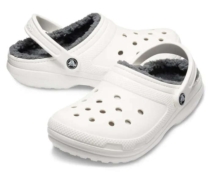 Crocs Clogs Womens Classic Lined Clog White Grey Near Me
