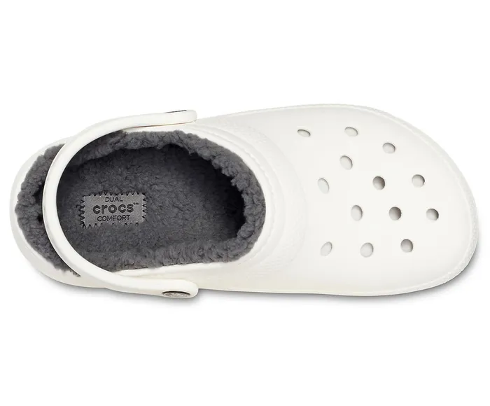 Crocs Clogs Womens Classic Lined Clog White Grey Near Me