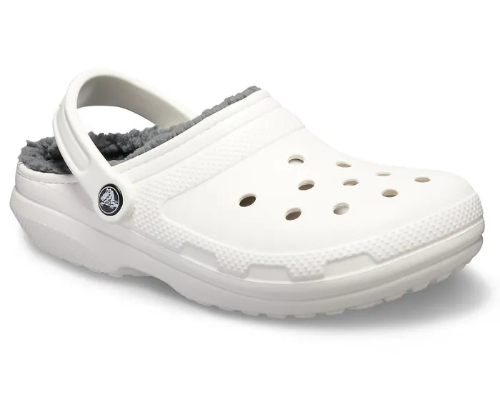 Crocs Clogs Womens Classic Lined Clog White Grey Near Me