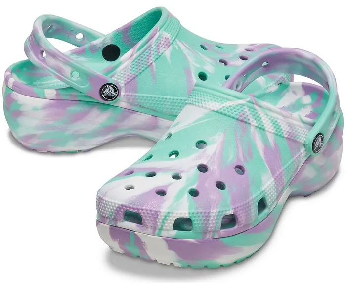 Crocs Clogs Womens Classic Platform Marbled Clog Pistachio Multi Popular
