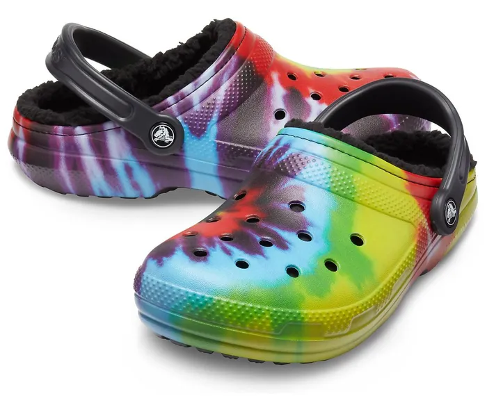 Crocs Clogs Womens Classic TieDye Lined Clog Multi Black For Sale