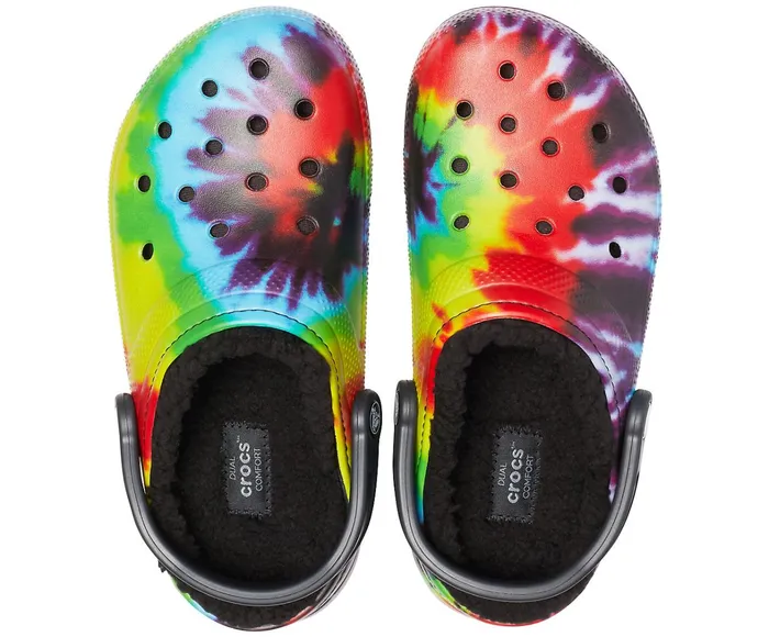 Crocs Clogs Womens Classic TieDye Lined Clog Multi Black For Sale