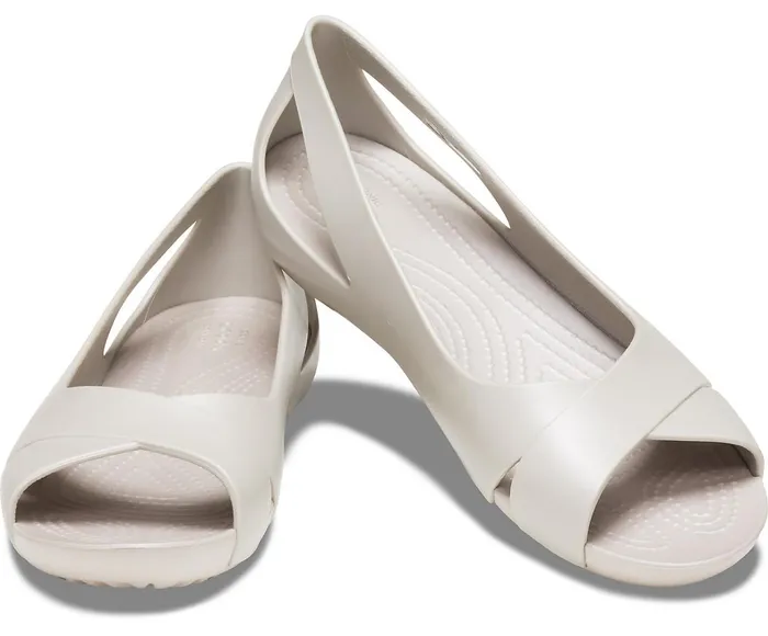 Crocs Flats Womens Crocs Serena Flat Platinum Online