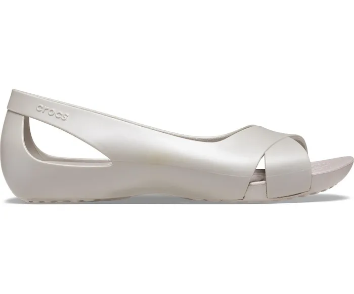 Crocs Flats Womens Crocs Serena Flat Platinum Online