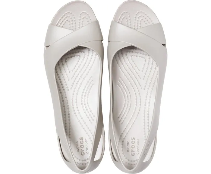 Crocs Flats Womens Crocs Serena Flat Platinum Online
