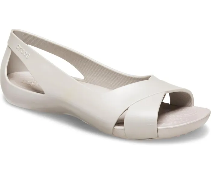 Crocs Flats Womens Crocs Serena Flat Platinum Online