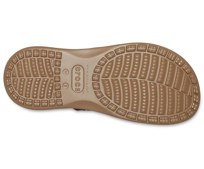 Crocs FlipFlops Mens Santa Cruz Canvas Flip Espresso Khaki Cheap On Sale
