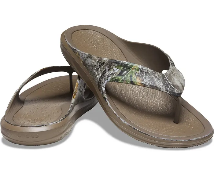 Crocs FlipFlops Mens Swiftwater Realtree Edge Wave Flip Walnut Near Me