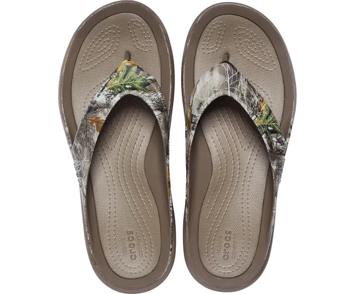 Crocs FlipFlops Mens Swiftwater Realtree Edge Wave Flip Walnut Near Me