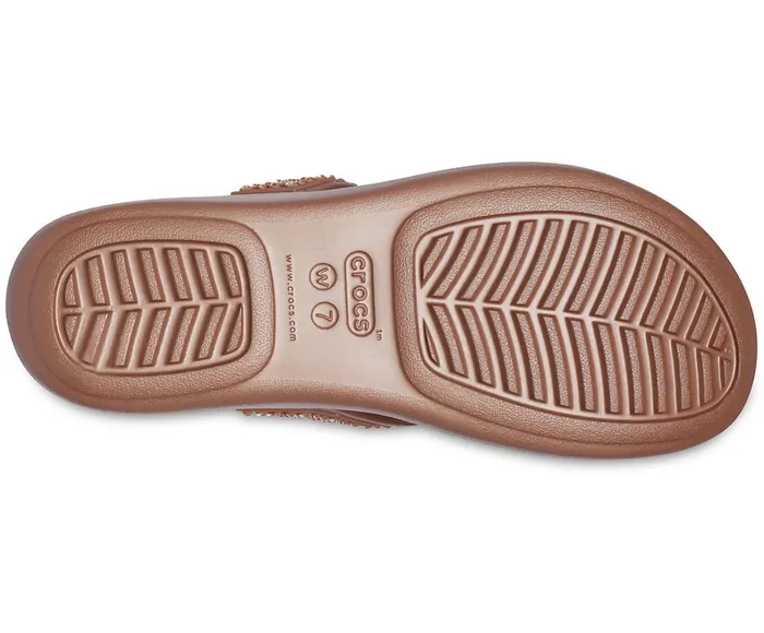 Crocs FlipFlops Womens Crocs Monterey Shimmer Wedge Flip Bronze Cheap On Sale