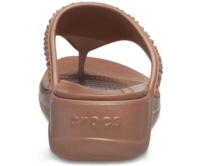 Crocs FlipFlops Womens Crocs Monterey Shimmer Wedge Flip Bronze Cheap On Sale