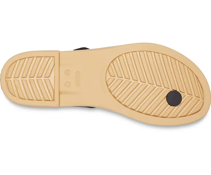 Crocs FlipFlops Womens Crocs Tulum Toe Post Sandal Black Tan Near Me