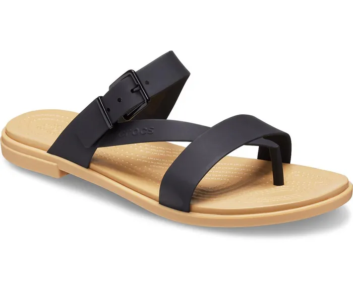 Crocs FlipFlops Womens Crocs Tulum Toe Post Sandal Black Tan Near Me