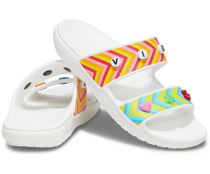 Crocs Sandals Mens Classic Crocs Festival Vibes Sandal White Multi For Sale