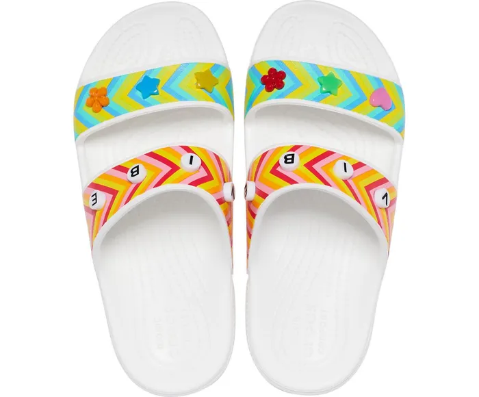 Crocs Sandals Mens Classic Crocs Festival Vibes Sandal White Multi For Sale