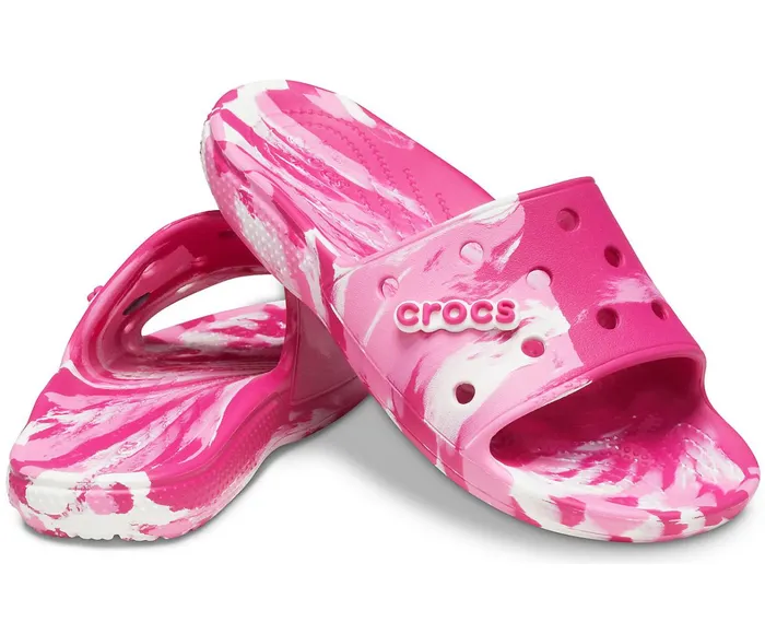 Crocs Sandals Mens Classic Crocs Marbled Slide Candy Pink Pink Lemonade Gift for Friend Crocs Sandals Mens Classic Crocs Marbled Slide Candy Pink Pink Lemonade Gift for Friend