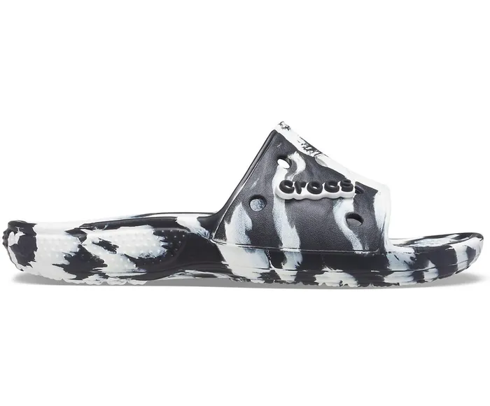 Crocs Sandals Mens Classic Crocs Marbled Slide White Black On Sale