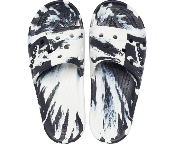 Crocs Sandals Mens Classic Crocs Marbled Slide White Black On Sale