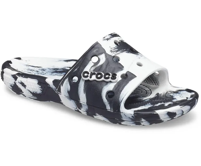 Crocs Sandals Mens Classic Crocs Marbled Slide White Black On Sale