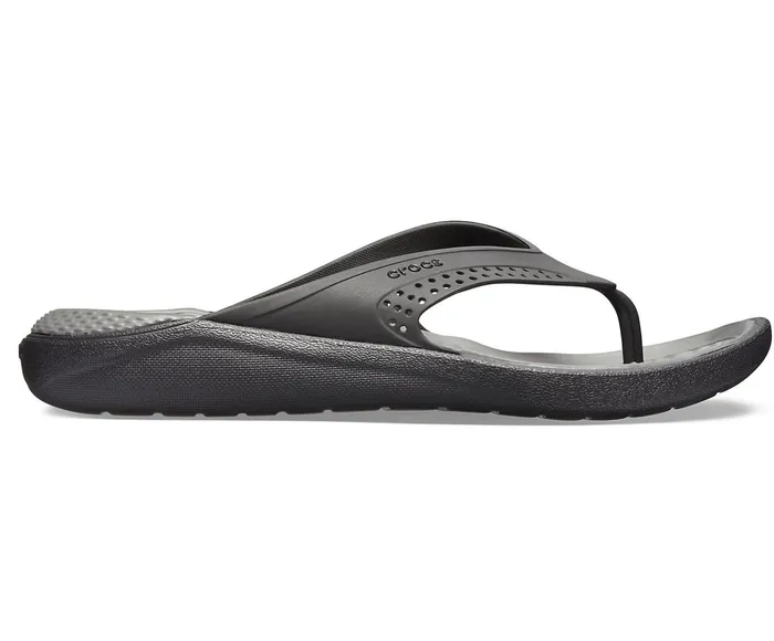 Crocs Sandals Mens LiteRide Flip BlackSlate Grey Gift Ideas
