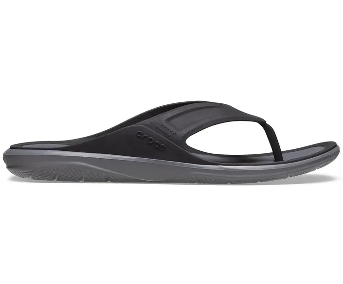Crocs Sandals Mens Swiftwater Wave Flip BlackSlate Grey Cheap On Sale
