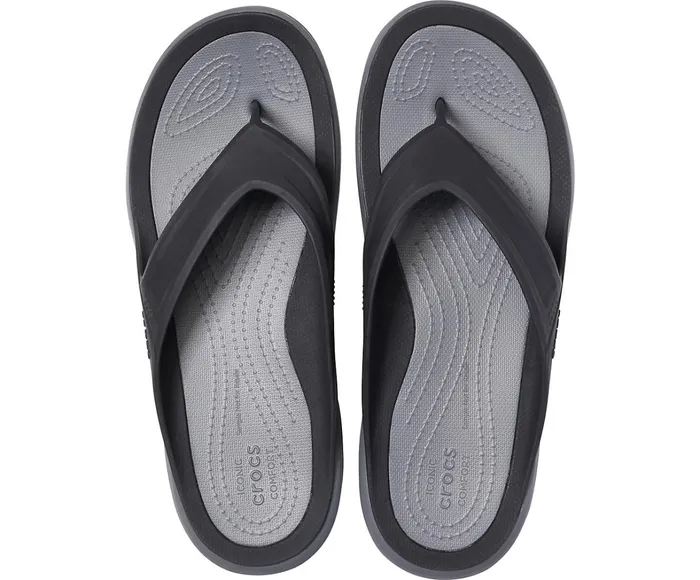 Crocs Sandals Mens Swiftwater Wave Flip BlackSlate Grey Cheap On Sale