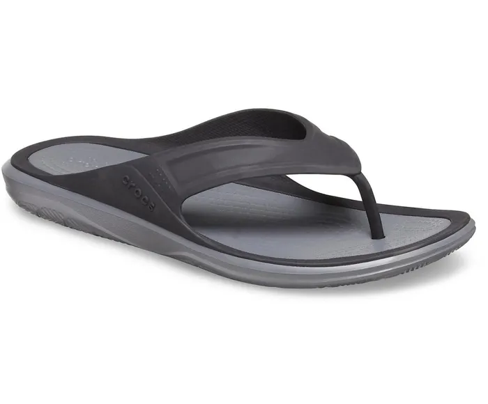 Crocs Sandals Mens Swiftwater Wave Flip BlackSlate Grey Cheap On Sale